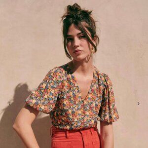 Sezane Paula Blouse Sunflowers
